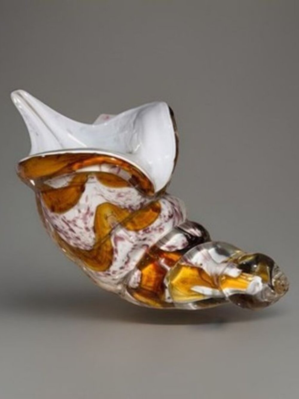 Murano-style Art Glass Conch Figurine Hand Blown Decorative Abstract shell